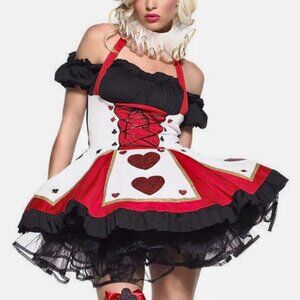 Leg Avenue Queen of Hearts Costume *Dress Only* XS Red Black Alice in Wonderland